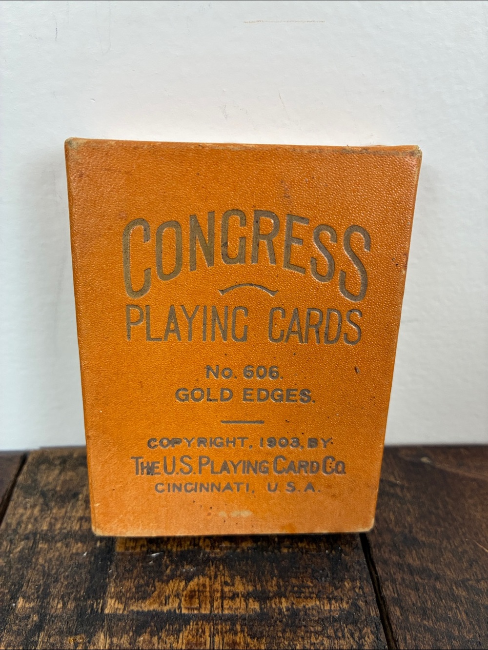 RARE 1903 Congress Playing Cards Tambourine Deck No 606 Gold Edges w/Joker Box